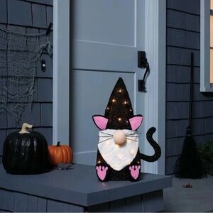 Hyde & Eek! 18.5" Incandescent Cat Gnome Halloween Novelty Sculpture Light